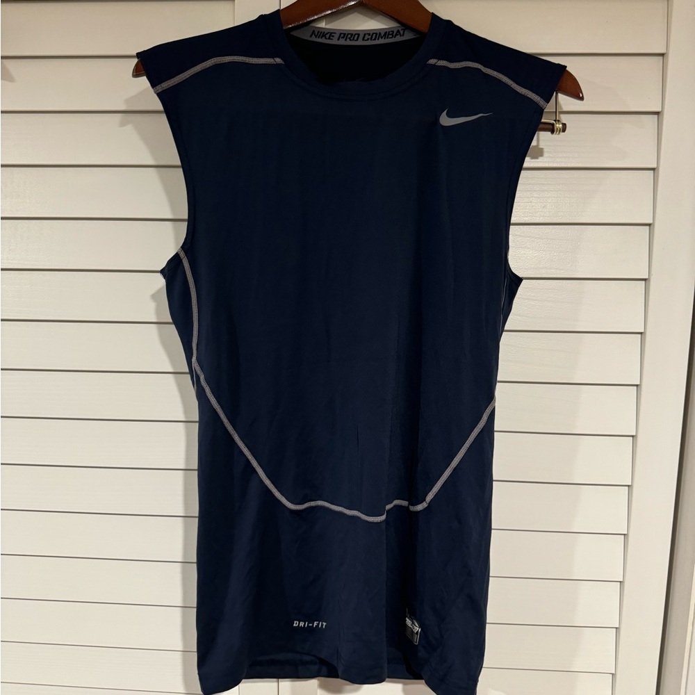 Nike Pro Combat Tank - Navy Blue (L)